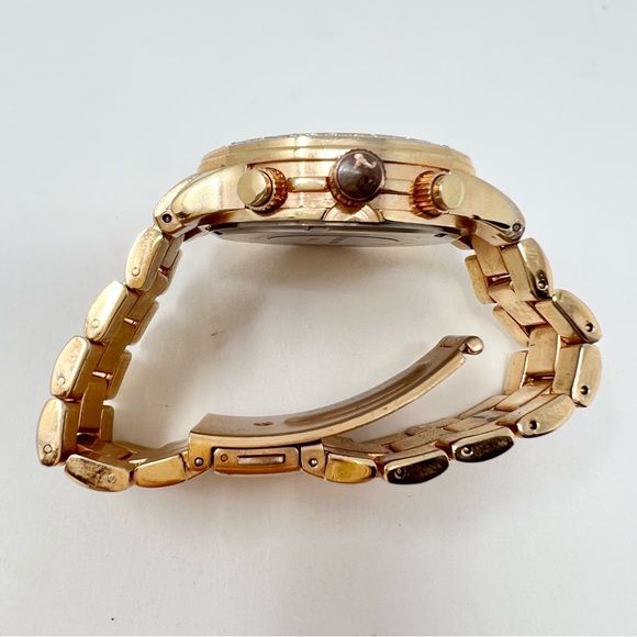 Michael Kors Gold Tone Stainless Steel Watch with Rose Gold Watch Face - Picture 5 of 6